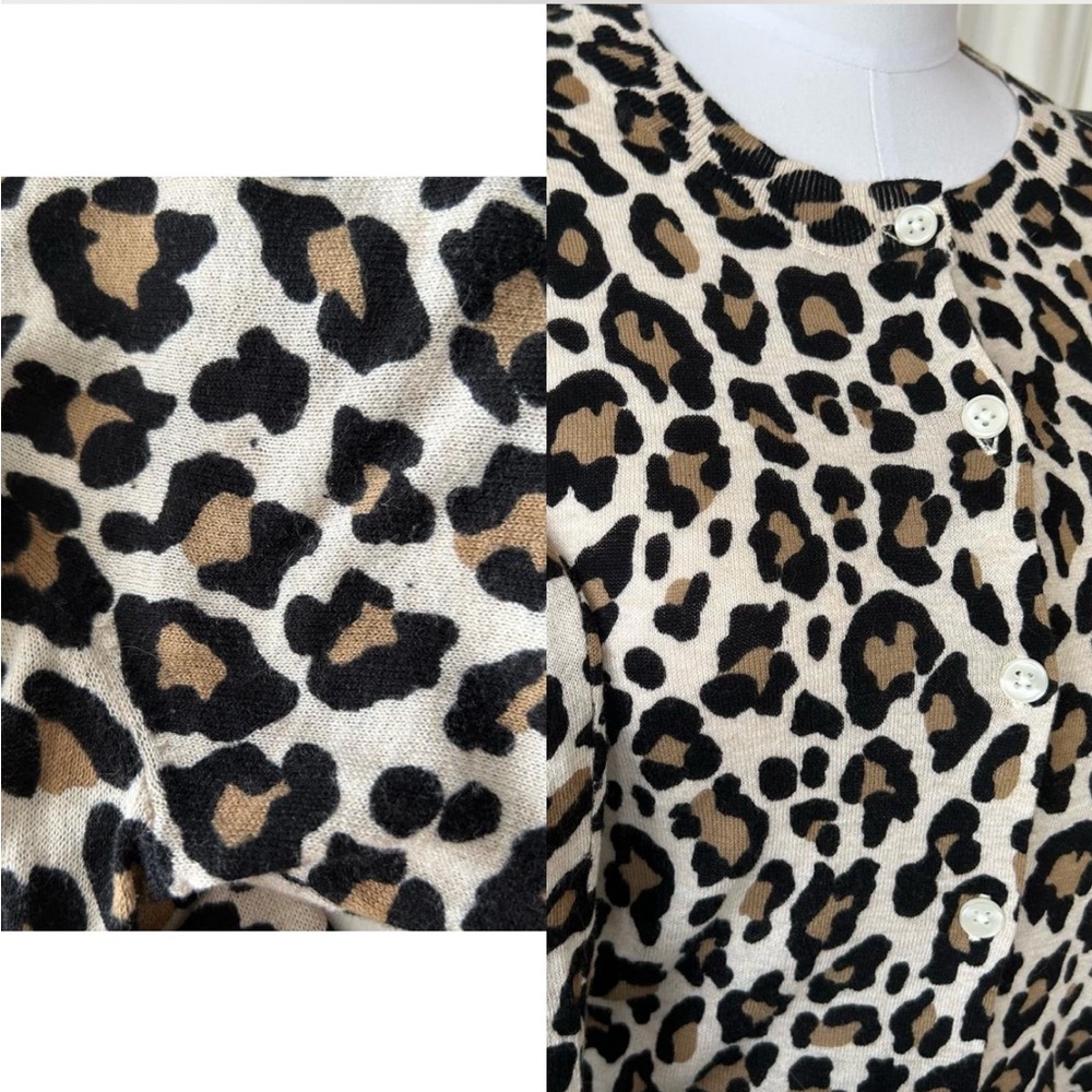 Loft animal print cotton Cardigan size XS. - Picture 8 of 8